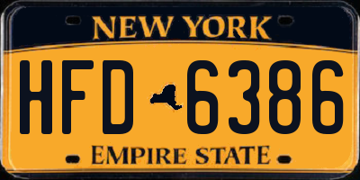 NY license plate HFD6386