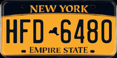 NY license plate HFD6480