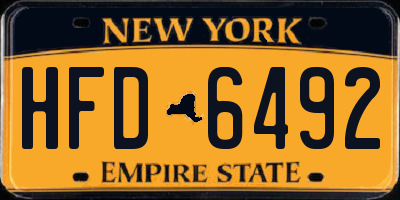 NY license plate HFD6492