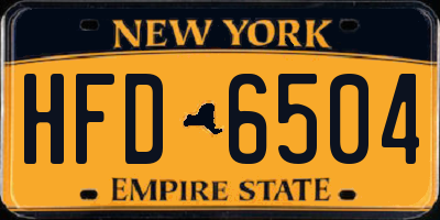 NY license plate HFD6504