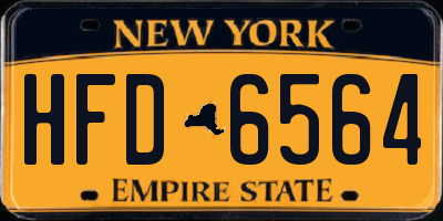 NY license plate HFD6564