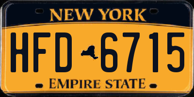 NY license plate HFD6715