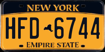 NY license plate HFD6744