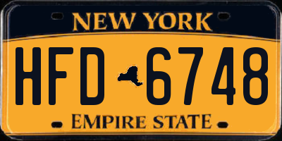 NY license plate HFD6748