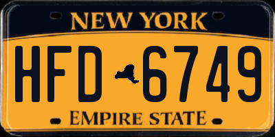 NY license plate HFD6749