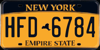 NY license plate HFD6784