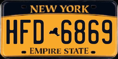NY license plate HFD6869