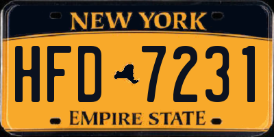 NY license plate HFD7231