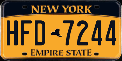 NY license plate HFD7244