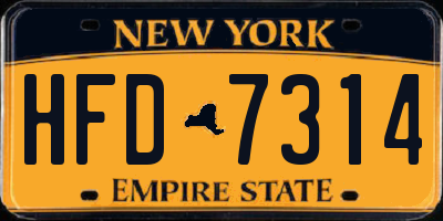 NY license plate HFD7314
