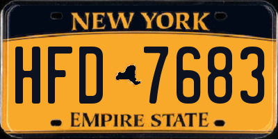 NY license plate HFD7683