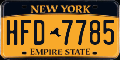 NY license plate HFD7785