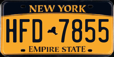 NY license plate HFD7855