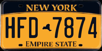 NY license plate HFD7874