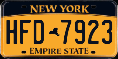 NY license plate HFD7923