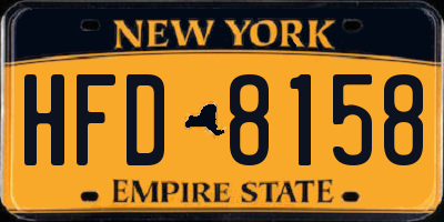 NY license plate HFD8158