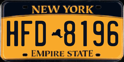 NY license plate HFD8196
