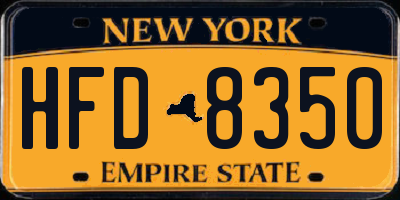 NY license plate HFD8350