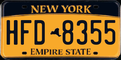 NY license plate HFD8355