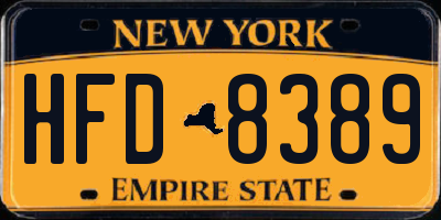 NY license plate HFD8389