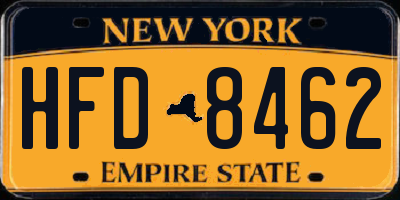 NY license plate HFD8462