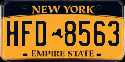 NY license plate HFD8563