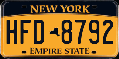 NY license plate HFD8792