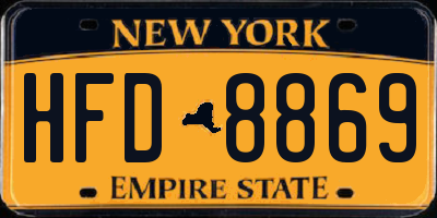 NY license plate HFD8869