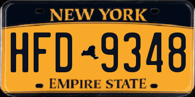 NY license plate HFD9348