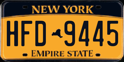 NY license plate HFD9445
