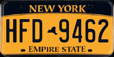 NY license plate HFD9462