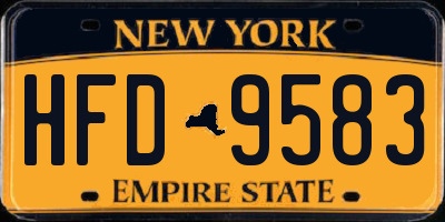 NY license plate HFD9583