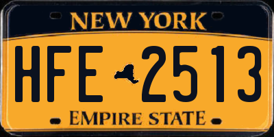 NY license plate HFE2513