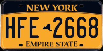 NY license plate HFE2668