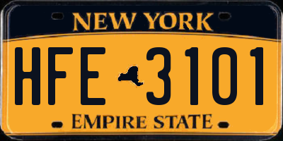 NY license plate HFE3101
