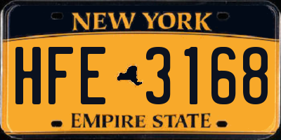NY license plate HFE3168