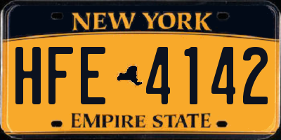 NY license plate HFE4142