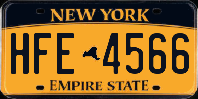 NY license plate HFE4566