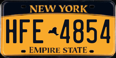 NY license plate HFE4854