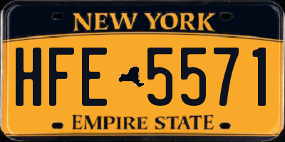 NY license plate HFE5571
