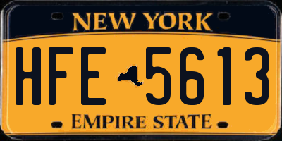 NY license plate HFE5613