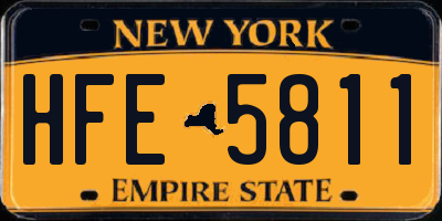 NY license plate HFE5811