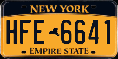 NY license plate HFE6641