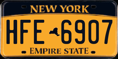 NY license plate HFE6907