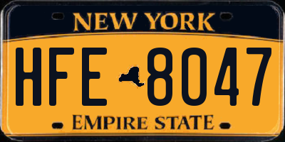 NY license plate HFE8047