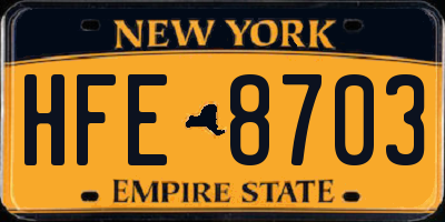 NY license plate HFE8703