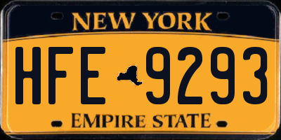 NY license plate HFE9293
