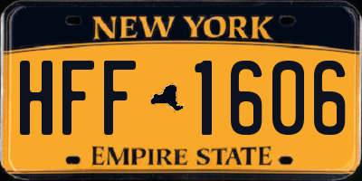 NY license plate HFF1606