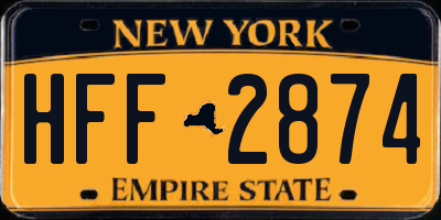 NY license plate HFF2874