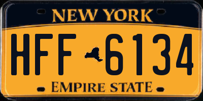 NY license plate HFF6134